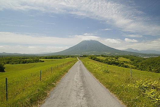 道路,山