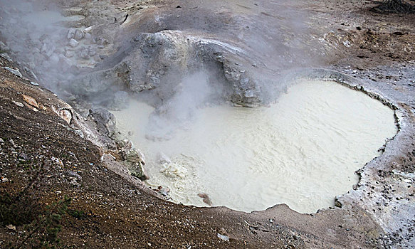 黄石国家公园的泥火山