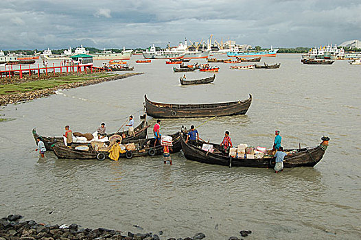 港口,城市,孟加拉,六月,2006年