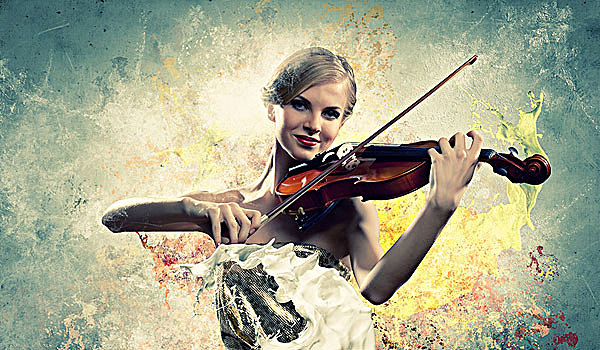 图像,美女,女性,小提琴手,演奏,背景