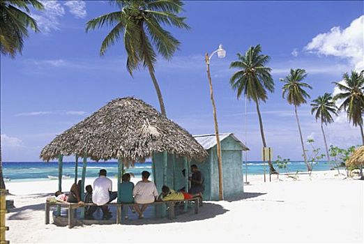 多米尼加共和国,绍纳岛,人,海滩