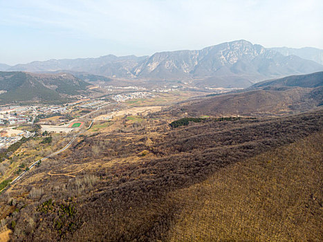 航拍河南郑州登封嵩山少林寺