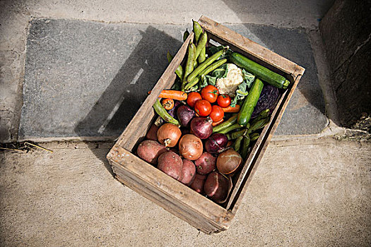 木质,板条箱,蔬菜