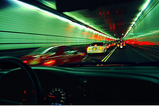 汽车,驾驶,隧道
