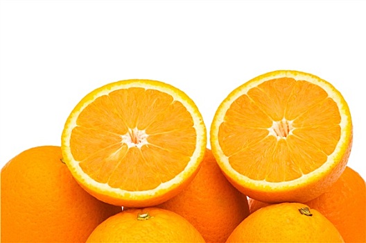 新鲜,橘子,隔绝,白色背景