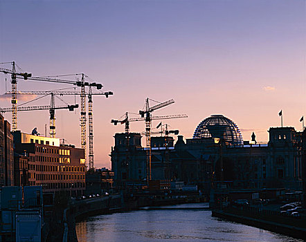 德国国会大厦,柏林,德国,户外,起重机