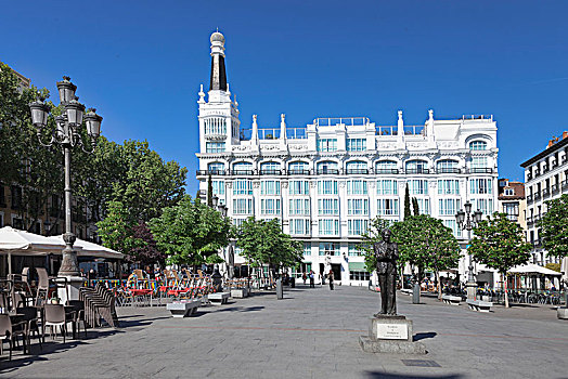 广场,雕塑,酒店,维多利亚,马德里,西班牙,欧洲
