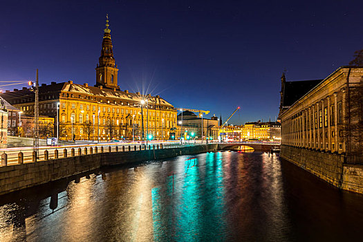 哥本哈根,丹麦,夜晚