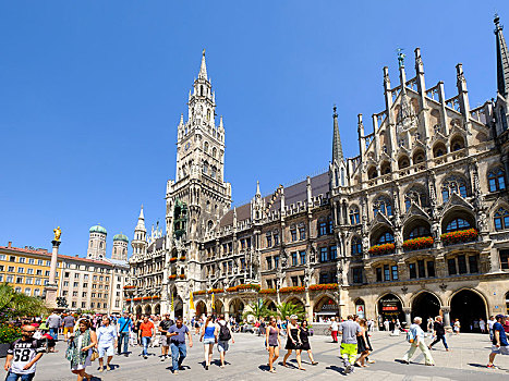 新市政厅,玛利亚广场,老城,慕尼黑,上巴伐利亚,巴伐利亚,德国,欧洲