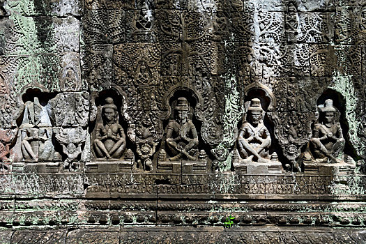 柬埔寨吴哥通王城圣剑寺石雕