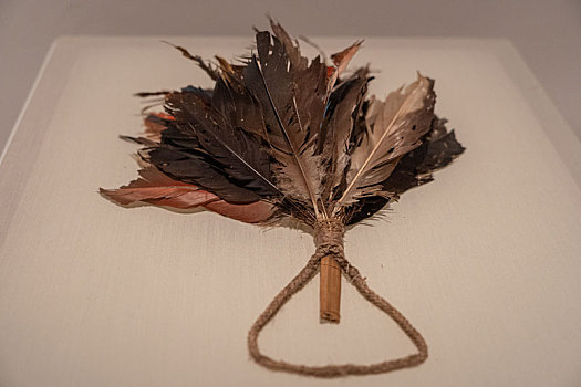 秘鲁莱梅班巴博物馆藏印加帝国羽毛木棉鸟羽扇子