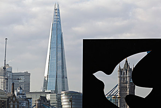 碎片,塔桥,公共雕塑,伦敦,英格兰,英国