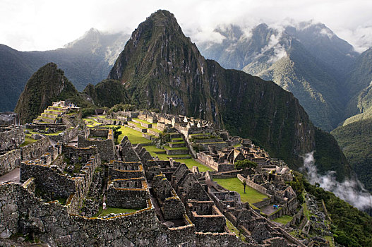 风景,马丘比丘,城市,高,安迪斯山脉,现代,秘鲁,卧,英里,西北地区,库斯科市,顶端,隐藏,峡谷,仰视,高地