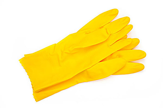 黄色,橡胶,清洁,手套