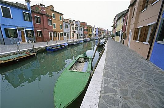 运河,船,建筑,慕拉诺,意大利
