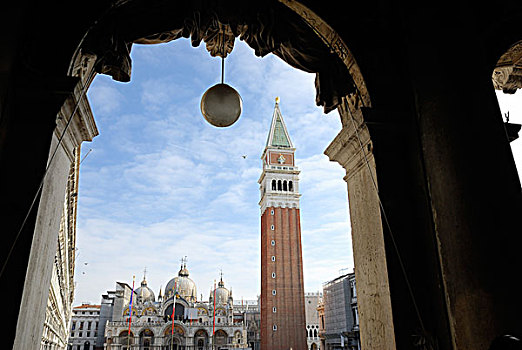 广场,钟楼,圣马科,大教堂,威尼斯,意大利,欧洲