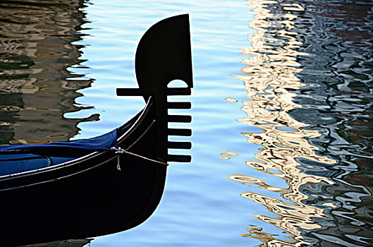 小船,特写,反射,水,威尼斯,意大利