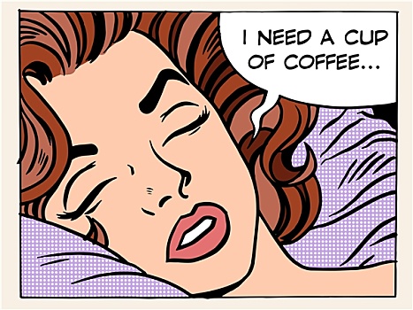 女人,梦,早晨,杯子,咖啡