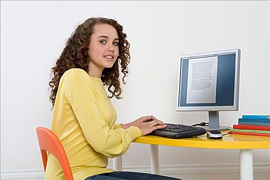 女青年,个人电脑