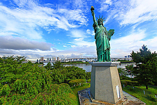 日本,东京,东京湾,台场,自由,雕塑