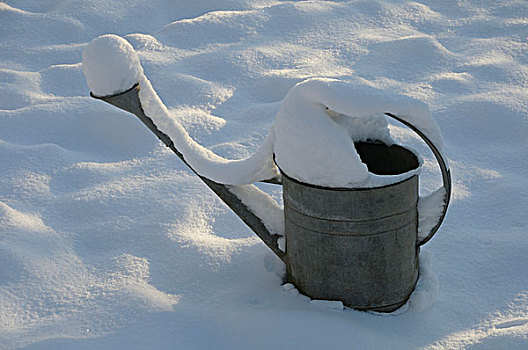 洒水壶,雪地