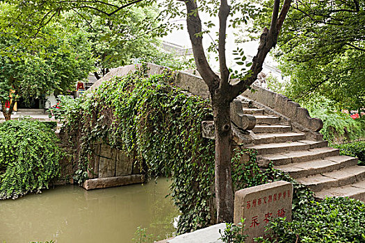 古桥,桥,运河,古老,城镇,苏州,江苏,中国