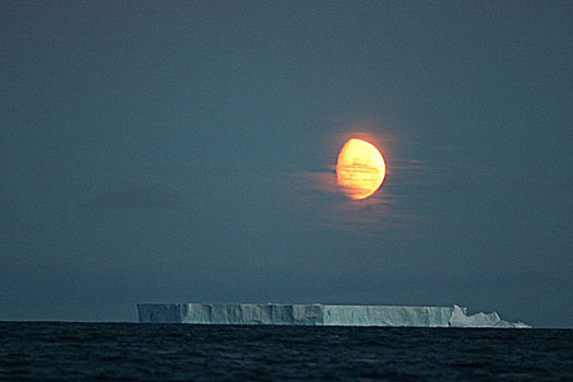 南极,凸月,高处,巨大,扁平,冰山,海峡,靠近,岛屿