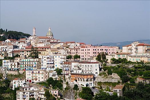 俯拍,城镇,阿马尔菲海岸,萨勒诺,坎帕尼亚区,意大利