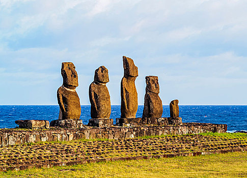 复活节岛石像,考古,复杂,拉帕努伊国家公园,复活节岛,智利,南美