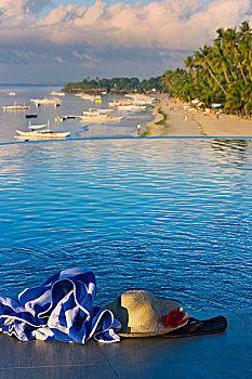 毛巾,草帽,海滩,薄荷岛,菲律宾