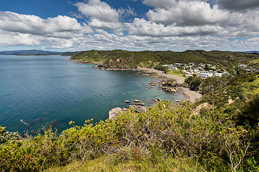 风景,靠近,岛屿湾,新西兰