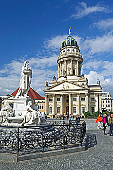 雕塑,席勒,德国大教堂,御林广场,柏林,德国,欧洲