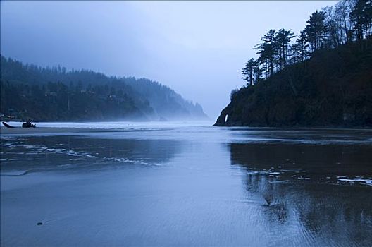 海洋,黎明,计划,石头,海滩,州立公园,俄勒冈,美国