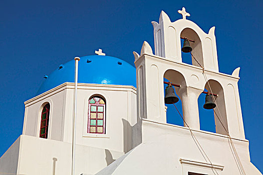教堂,钟楼,圣托里尼岛,希腊