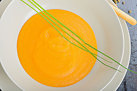 橙色,奶油南瓜汤