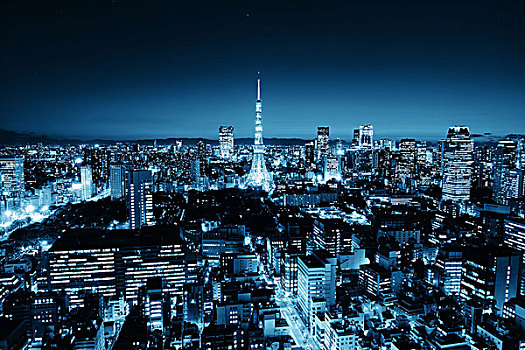 东京塔,城市,天际线,屋顶,夜拍,日本