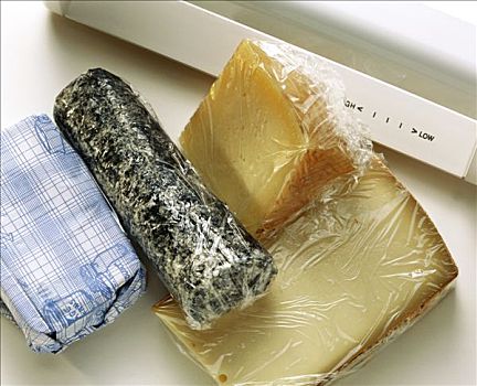 奶酪,透明薄膜,正面,电冰箱,储物袋