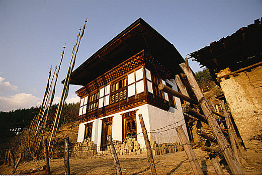 建筑,刺铁丝网,不丹