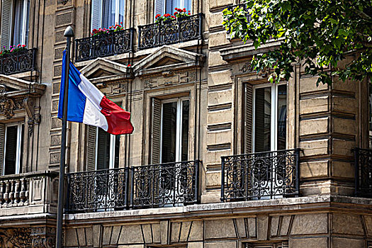 特写,建筑,法国国旗,巴黎,法国