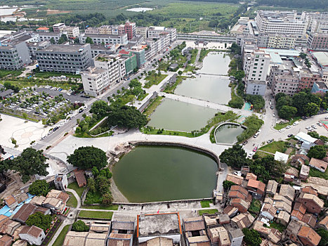 航拍广东省东莞市石排镇塘尾古村落