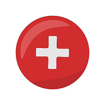 红十字,象征,按键,第一,医疗,协助,标识,救护车,医院,旗帜,瑞士,圆,保健,概念,药物,纹章,矢量