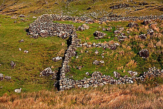石头,墙壁,栅栏,爱尔兰,欧洲