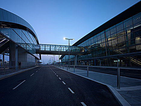 人行道,都柏林,机场,航站楼,爱尔兰