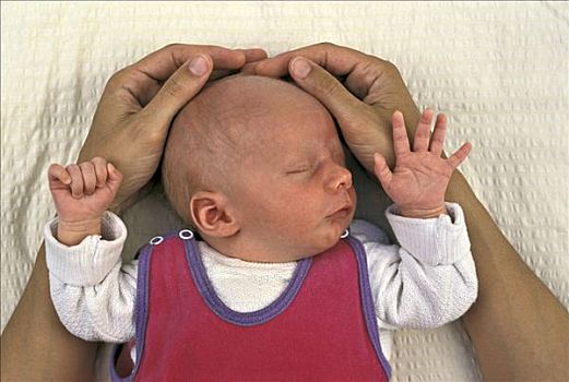 婴儿,两只,手