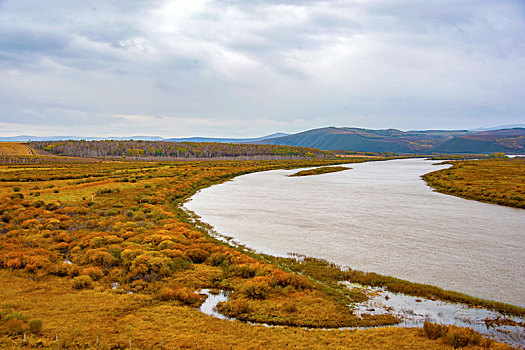 内蒙古,呼伦贝尔中俄边境风光