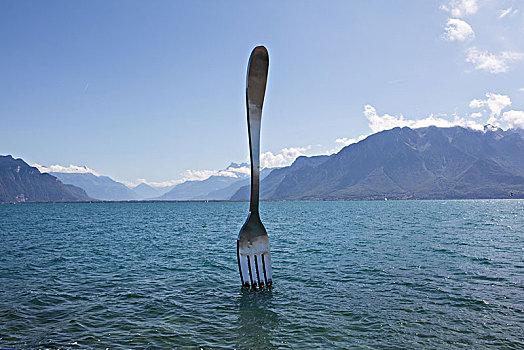 湖,艺术品,日内瓦湖,沃州,西部,瑞士