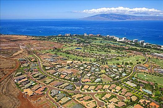 夏威夷,毛伊岛,俯视,卡亚纳帕里,胜地,区域