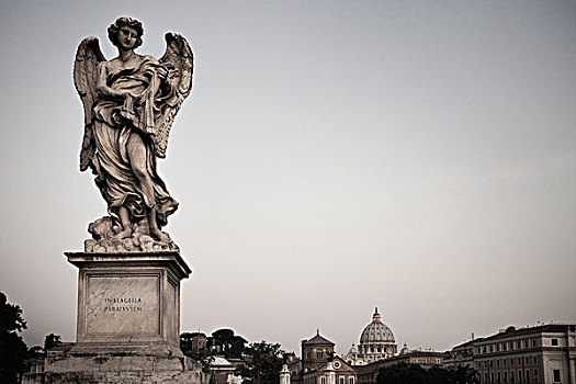 天使,雕塑,圣天使桥,罗马,拉齐奥,意大利