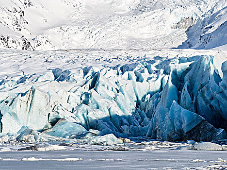 冰河,瓦特纳冰川,国家公园,冬天,斯堪的纳维亚,冰岛,大幅,尺寸