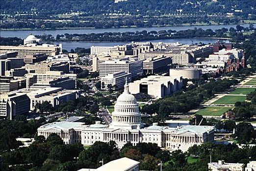 航拍,政府建筑,国会大厦建筑,华盛顿特区,美国